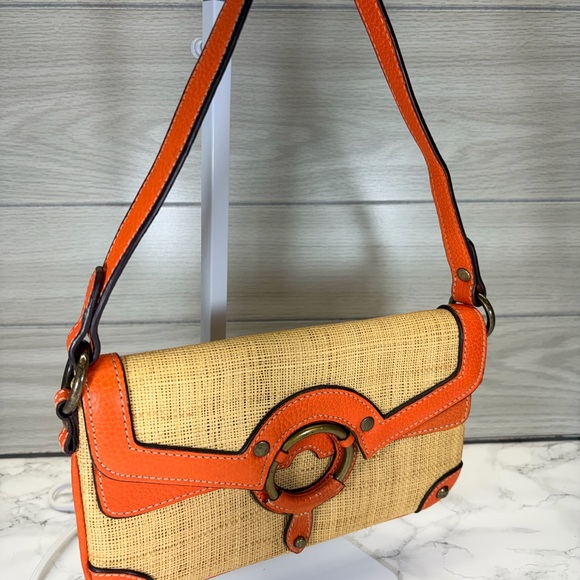 J. Crew Orange and Tan Shoulder Bag - Picture 3 of 6